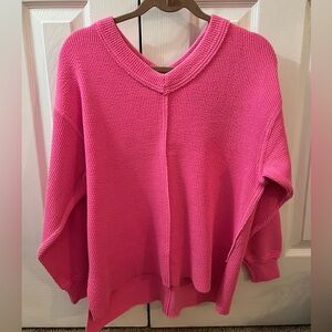 Aerie V-Neck Pink Sweater